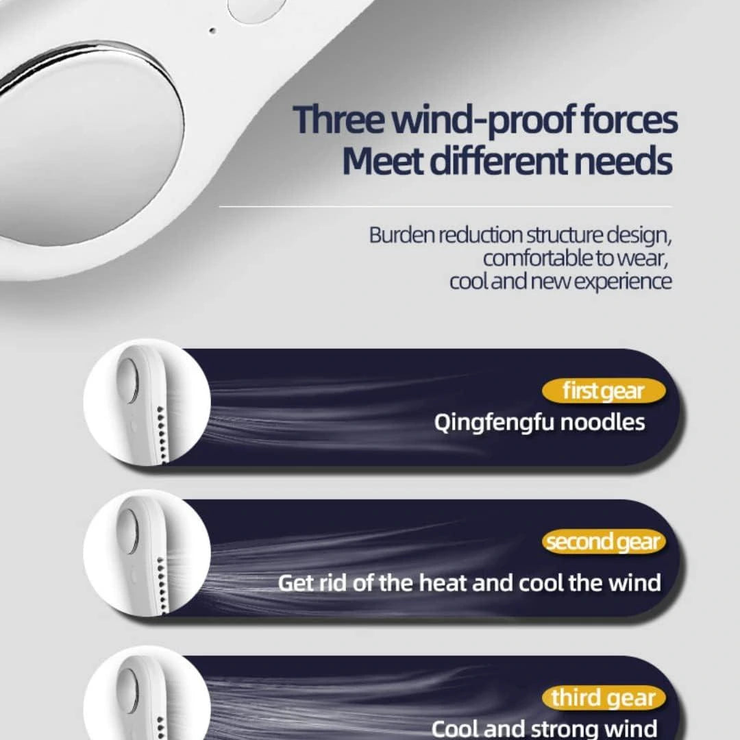 Portable Bladeless Hanging Rechargeable Neck Fan