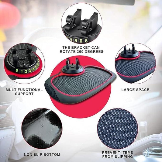 Car Dashboard Anti-slip Mobile Phone Stand with Number Plate Rack Easy to Clean and Customizable